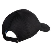 Metallic Golf Crest Sport Embroidered Iron on Patched Deluxe Performance Mesh Cap - Black OSFM