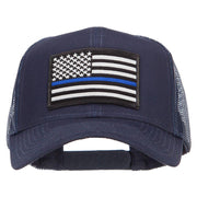 Thin Blue Line USA Flag Patched Mesh Cap