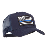 Thin Blue Line USA Flag Patched Mesh Cap