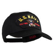 U.S. Navy Gulf War Veteran Patched Solid Cotton Twill 5 Panel Prostyle Snap Cap - Black OSFM