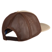 Old English White B Patched Cotton Deluxe Trucker Ball Cap - Khaki Coffee OSFM