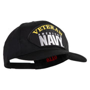 Veteran America's Navy Patched Solid Cotton Twill Pro Style Cap - Black OSFM