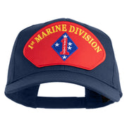 1st Marine Division Patched Solid Cotton Twill Pro Style Cap - Navy OSFM
