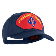 1st Marine Division Patched Solid Cotton Twill Pro Style Cap - Navy OSFM