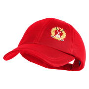 Metallic Golf Crest Sport Embroidered Iron on Patched Deluxe Performance Mesh Cap - Red OSFM