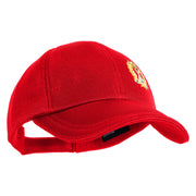 Metallic Golf Crest Sport Embroidered Iron on Patched Deluxe Performance Mesh Cap - Red OSFM