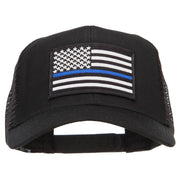 Thin Blue Line USA Flag Patched Mesh Cap