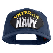 Veteran America's Navy Patched Solid Cotton Twill Pro Style Cap - Navy OSFM