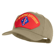 1st Marine Division Patched Solid Cotton Twill Pro Style Cap - Khaki OSFM