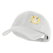 Metallic Golf Crest Sport Embroidered Iron on Patched Deluxe Performance Mesh Cap - White OSFM