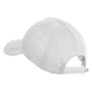 Metallic Golf Crest Sport Embroidered Iron on Patched Deluxe Performance Mesh Cap - White OSFM