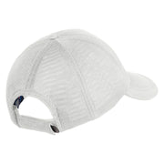 Metallic Golf Crest Sport Embroidered Iron on Patched Deluxe Performance Mesh Cap - White OSFM