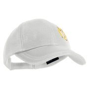 Metallic Golf Crest Sport Embroidered Iron on Patched Deluxe Performance Mesh Cap - White OSFM