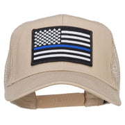 Thin Blue Line USA Flag Patched Mesh Cap