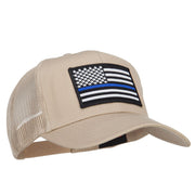 Thin Blue Line USA Flag Patched Mesh Cap