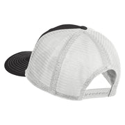 Old English White B Patched Cotton Deluxe Trucker Ball Cap - Black White OSFM