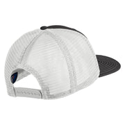 Old English White B Patched Cotton Deluxe Trucker Ball Cap - Black White OSFM