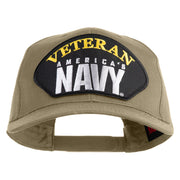 Veteran America's Navy Patched Solid Cotton Twill Pro Style Cap - Khaki OSFM