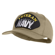 Veteran America's Navy Patched Solid Cotton Twill Pro Style Cap - Khaki OSFM
