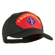 1st Marine Division Patched Solid Cotton Twill Pro Style Cap - Charcoal OSFM