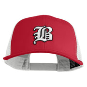 Old English White B Patched Cotton Deluxe Trucker Ball Cap - Cardinal White OSFM