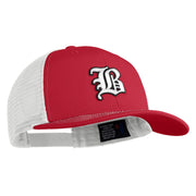 Old English White B Patched Cotton Deluxe Trucker Ball Cap - Cardinal White OSFM