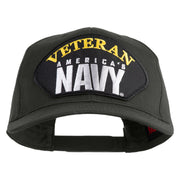 Veteran America's Navy Patched Solid Cotton Twill Pro Style Cap - Charcoal OSFM