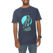 Wolf Howling Unisex Ring Spun Cotton Vintage Short Sleeve Crewneck Tee Shirt