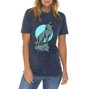 Wolf Howling Unisex Ring Spun Cotton Vintage Short Sleeve Crewneck Tee Shirt