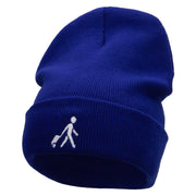 Here I Come Embroidered 12 Inch Long Knitted Beanie - Royal OSFM