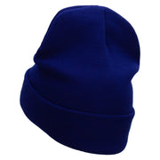 Here I Come Embroidered 12 Inch Long Knitted Beanie - Royal OSFM