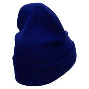 Here I Come Embroidered 12 Inch Long Knitted Beanie - Royal OSFM