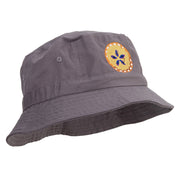 Thanksgiving Pie Embroidered Pigment Dyed Bucket Hat - Charcoal OSFM