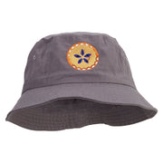 Thanksgiving Pie Embroidered Pigment Dyed Bucket Hat - Charcoal OSFM