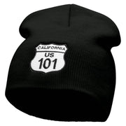 Route US 101 Sign Embroidered 8 Inch Short Beanie