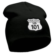 Route US 101 Sign Embroidered 8 Inch Short Beanie