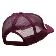 Three Emotion Emojis Embroidered Foam Panel Mesh Snapback - Maroon-White OSFM