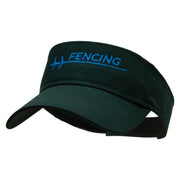 Fencing Sport Embroidered Cotton Twill Sun Visor