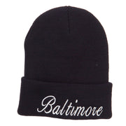 City of Baltimore Embroidered Long Beanie