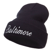 City of Baltimore Embroidered Long Beanie