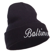 City of Baltimore Embroidered Long Beanie