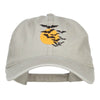 Bats and Moon Halloween Embroidered Washed Cap