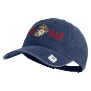 Ooh Rah Embroidered Washed Solid Pigment Dyed Cotton Twill Brass Buckle Cap - Navy OSFM
