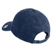 Ooh Rah Embroidered Washed Solid Pigment Dyed Cotton Twill Brass Buckle Cap - Navy OSFM