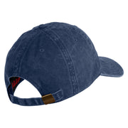 Ooh Rah Embroidered Washed Solid Pigment Dyed Cotton Twill Brass Buckle Cap - Navy OSFM