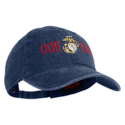 Ooh Rah Embroidered Washed Solid Pigment Dyed Cotton Twill Brass Buckle Cap - Navy OSFM