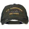 US Submarine Retired Embroidered Low Profile Cotton Mesh Cap