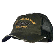 US Submarine Retired Embroidered Low Profile Cotton Mesh Cap