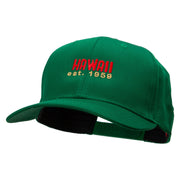 Hawaii Year Established Embroidered Solid Cotton Twill Pro Style Cap - Kelly OSFM