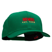 Hawaii Year Established Embroidered Solid Cotton Twill Pro Style Cap - Kelly OSFM